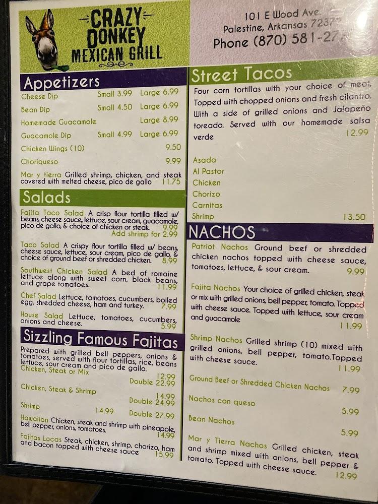 The Crazy Donkey Mexican Grill Menu image 1